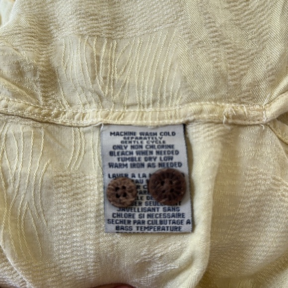 VINTAGE CARIBBEAN JOE SILK BLEND YELLOW SHIRT - Picture 4 of 4